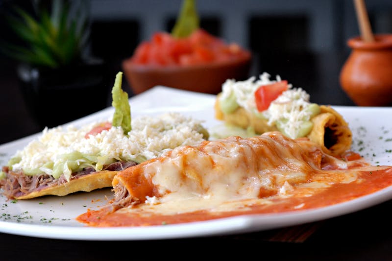 Cheese and onion enchiladas vegetarian at Chuys