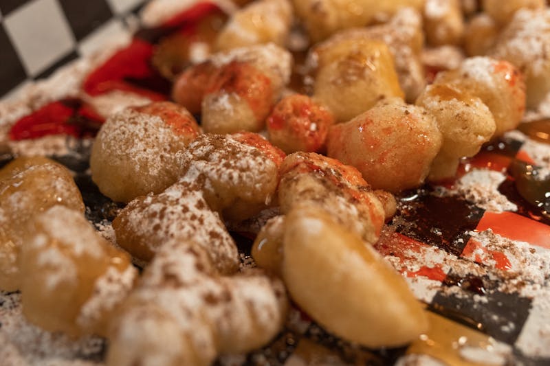 Chuys sopapillas with honey drizzle